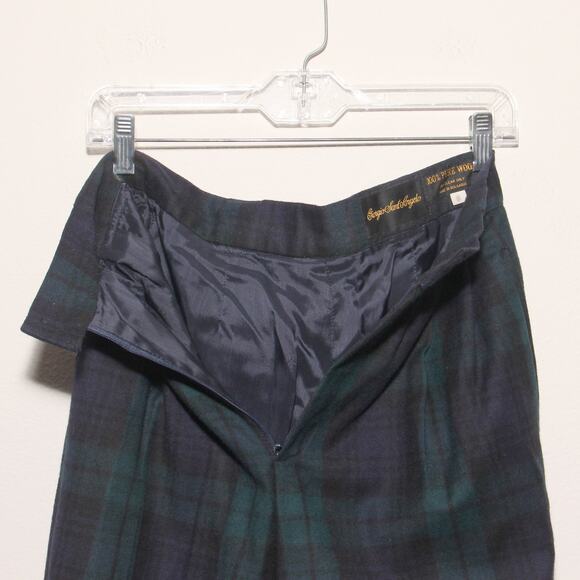 Vintage High Rise Pleated Waist Plaid Wool Pants Size 8 Giorgio Sant' Angelo - Picture 6 of 6